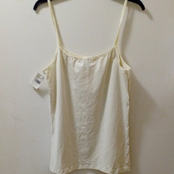 Lavon Tank Top Non Adjustable Strap Cream With Yellow Undertones Women's Size L - Picture 3 of 10